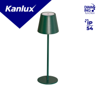 Lampka stołowa bezprzewodowa INITA LED IP54 GN ciepłobiała 3000K max 138lm kolor zielony | 36320 Kanlux