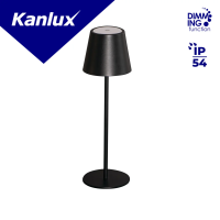 Lampka stołowa bezprzewodowa INITA LED IP54 B ciepłobiała 3000K max 138lm kolor czarny | 36321 Kanlux
