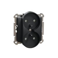 Gniazdo 2x2P+PE z przesłonami do systemu ramkowego (do ramek Sedna Design), czarny antracyt, Sedna Design & Elements | SDD114275 Schneider Electric
