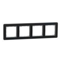 Ramka poczwórna, szkło przydymione, efekt szkła, Sedna Design & Elements | SDD362804 Schneider Electric