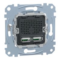 Gniazdo podwójne USB 2.0, mechanizm, Merten | MTN4366-0100 Schneider Electric