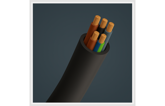 Przewód w izolacji gumowej H07RN-F (OnPD) 5x10 żo 450/750V BĘBEN | WCM3405I005DA0J-B Eltrim