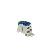 Blok rozdzielczy  UKK-160,Al/Cu,1x70mm21x16mm,6x16mm2 na szynę TH,1000V AC/DC 160A szary/niebieski | 49.5260 Elektro-Plast Opatówek