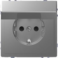 Gniazdko elektryczne SCHUKO w. hng.lid, zamknięty., screwl. term., stainless steel, Sys. Design | MTN2310-6036 Schneider Electric