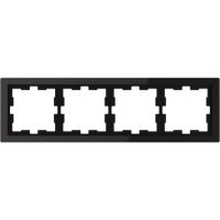 Ramka Merten D-Life czterokrotna, czerń onyksowy | MTN4040-6503 Schneider Electric