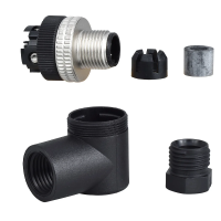 Złącze męskie M12 kątowe 4-pinowe dławica Pg7 metal | XZCC12MCM40B Telemecanique Sensors