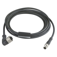 Kabel łączący OsiSense XZ proste męskie M8 3 piny kolankowe żeńskie M12 5 piny PUR 1m | XZCR2712037T1 Telemecanique Sensors