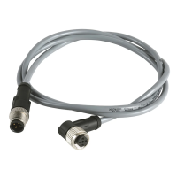 Kabel łączący OsiSense XZ proste męskie M12 4 piny kolankowe żeńskie M12 4 piny PVC 1m | XZCRV1512041C1 Telemecanique Sensors