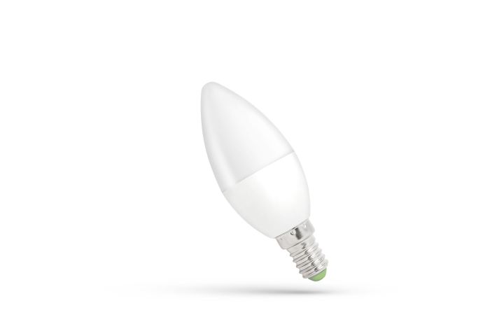 Lampa LED 6W 560lm CW 6000K E14 230V świeczka matowa zimna biała | WOJ+13027 Wojnarowscy