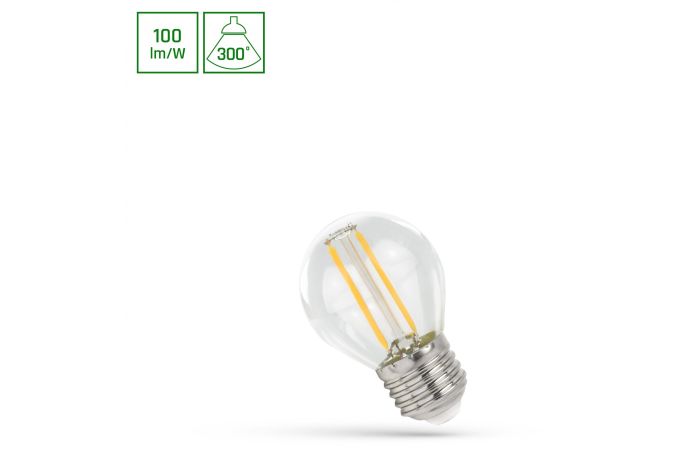 Lampa LED COG 1W 100lm WW 2700K E27 230V kulka przeźroczysta ciepła biała | WOJ+14581 Wojnarowscy