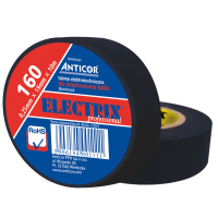 Taśma tkaninowa ELECTRIX 160 19mmx10m, parciana czarna | PE-160P000-0019010 Anticor