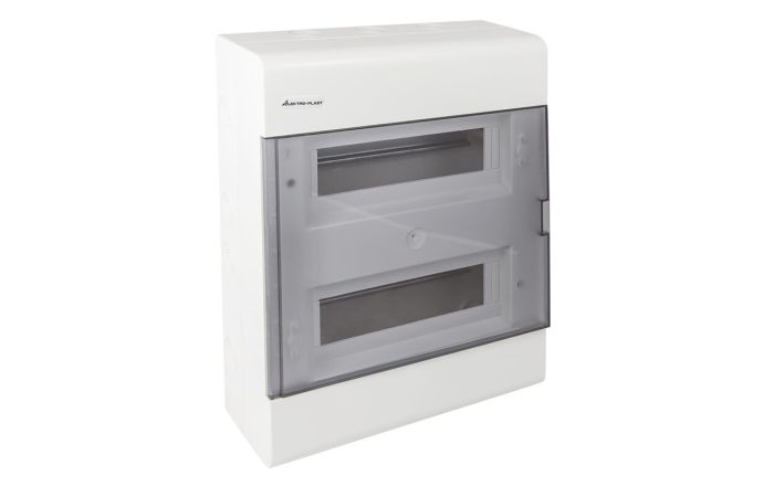 Rozdzielnica moduł. n/t SRn-24 2x12 397x298x95mm IP40 (N+PE) drzwi transp, biała (1/110szt) | 1.6 Elektro-Plast Opatówek