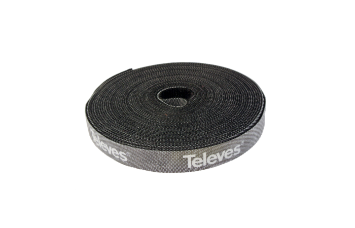 Taśma nylonowa, rzepowa 20mm x 8m, czarna (opak 2szt) | 200101 Televes