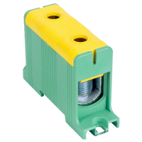 Złączka na szynę 35-150mm2 320A 1P żółta-zielona | FLEAL-150/1ZS Tracon