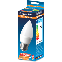 Lampa LED świeczka 7W E27 230V E27 C37 3000K 25000h, klasa energetyczna A+ | LED-2868 Helios