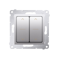 Łącznik żaluzjowy podwójny (moduł) 10A, 250V, szybkozłącza, srebrny mat DZW2.01/43 Simon 54 | DZW2.01/43 Kontakt Simon
