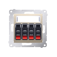 Gniazdo głośnikowe 4-krotne z polem opisowym, złoty mat DGL34.01/44 Simon 54 | DGL34.01/44 Kontakt Simon
