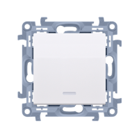 Łącznik jednobiegunowy z podświetleniem LED 10AX 250V, zaciski śrubowe, biały CW1L.01/11 Simon 10 | CW1L.01/11 Kontakt Simon