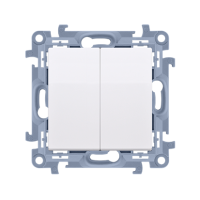 Łącznik świecznikowy z podświetleniem LED, IP44 (moduł) 10AX, 250V, biały CW5BL.01/11 Simon 10 | CW5BL.01/11 Kontakt Simon