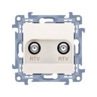 Gniazdo antenowe RTV-RTV (moduł), 1x wejście: 5 - 1000 MHz, krem CAK2F.01/41 Simon 10 | CAK2F.01/41 Kontakt Simon