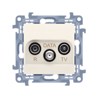 Gniazdo antenowe R-TV-DATA (moduł) tłum: R-14 dB, TV-10 dB, DATA -3 dB, krem CAD.01/41 Simon 10 | CAD.01/41 Kontakt Simon