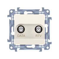 Gniazdo antenowe końcowe RTV-DATA (moduł), 1x wejście: 5-1000 MHz, krem CAD1.01/41 Simon 10 | CAD1.01/41 Kontakt Simon