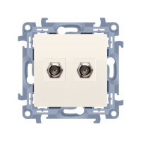 Gniazdo antenowe typu F podwójne, krem CASF2.01/41 Simon 10 | CASF2.01/41 Kontakt Simon