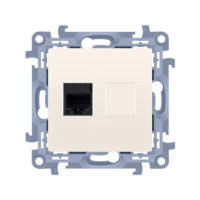 Gniazdo komputerowe pojedyncze RJ45 kat. 5e, krem C51.01/41 Simon 10 | C51.01/41 Kontakt Simon