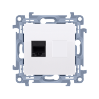 Gniazdo komputerowe pojedyncze RJ45 kategoria 6 ekranowane (moduł), biały C61E.01/11 Simon 10 | C61E.01/11 Kontakt Simon