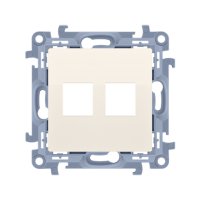 Pokrywa podwójna gniazd teleinformatycznych na Keystone płaska, krem CKP2.01/41 Simon 10 | CKP2.01/41 Kontakt Simon