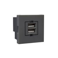 Gniazdo podwójne USB do ładowania, grafit, Quadro 45$ | 45439SIS Efapel