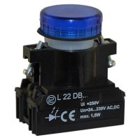 Lampka sygnalizacyjna L22D 24-230V, Fi-22mm, uniwersalna, klosz płaski, okrągły, niebieska | W0-LDU1-L22D N Promet
