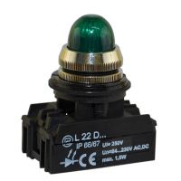 Lampka sygnalizacyjna L22GD 24-230V, Fi-22mm, uniwersalna, klosz kopułkowy, zielona | W0-LDU1-L22GD Z Promet