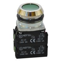 Przycisk sterowniczy kryty NEF30-K2XY, pod otwór Fi-30mm, styki 2NO+1NC, zielony | W0-NEF30-K 2XY Z Promet