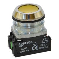 Przycisk sterowniczy kryty NEF30-KXY, pod otwór Fi-30mm, styki 1NO+1NC, żółty | W0-NEF30-K XY G Promet