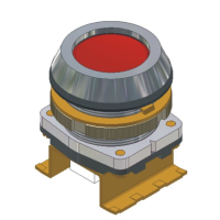Napęd przycisku z guzikiem krytym NEF30W-K, pod otwór Fi-30mm, czerwony | W0-N-NEF30W-K C Promet