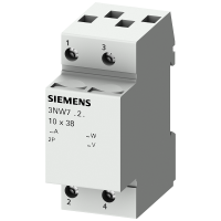 Podstawa bezpiecznikowa do wkładek cylindrycznych 10x38mm, 32A, 2-biegunowa, na szynę DIN | 3NW7023 Siemens