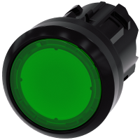 Przycisk podświetlany płaski z samopowrotem 22mm, okrągły, plastikowy, zielony, SIRIUS ACT | 3SU1001-0AB40-0AA0 Siemens