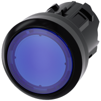 Przycisk podświetlany płaski z samopowrotem 22mm, okrągły, plastikowy, niebieski, SIRIUS ACT | 3SU1001-0AB50-0AA0 Siemens