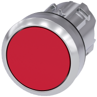 Przycisk płaski z samopowrotem, 22mm, okrągły, metal błyszczący, czerwony, SIRIUS ACT | 3SU1050-0AB20-0AA0 Siemens