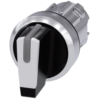 Przełącznik z możliwością podśw. 22mm, okrągły, metal błyszczący, czarny/biały, 3-poz., SIRIUS ACT | 3SU1052-2BM60-0AA0 Siemens