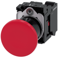 Przycisk grzybkowy, 22 mm, okrągły, tworzywo sztuczne, czerwony | 3SU1100-1BA20-3CA0 Siemens