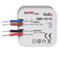 Zasilacz LED dopuszkowy 12VDC 15W typ ZNP-15-12 | LDX10000030 Zamel