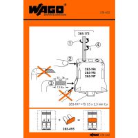 Naklejka Z Instrukcją Obsługi do złączek silnoprądowych Seria 285 | 210-422 Wago