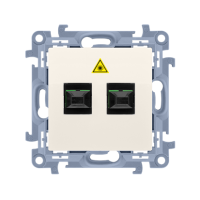 Gniazdo światłowodowe / optyczne podwójne SC/APC, krem CGS2.01/41 Simon 10 | CGS2.01/41 Kontakt Simon