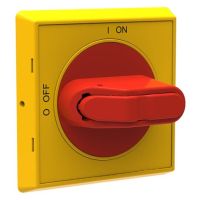 Pokrętło do rozłączników OHYS2PJ, rozłącznik na drzwiach, z blokadą, IP54, żółto-czerwone | 1SCA105322R1001 ABB