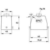 Obudowa gniazda cokołowa PG21 IP65 EPIC H-B 24 SGR-LB 21 | 10104900 Lapp Kabel