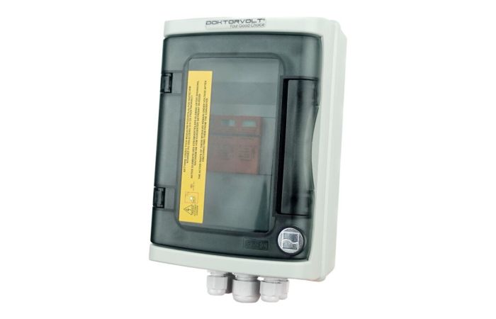 Rozdzielnica PV UV DC Doktorvolt, 1 obwód, 1x ochronnik T1+T2 1000V dławnice 1xPG-11 i 4xPG-7 | DV-4388-FOT Doktorvolt