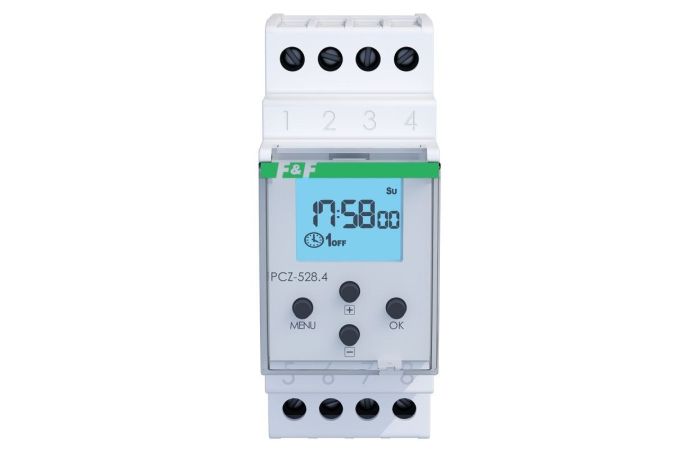 Zegar sterujący programowalny uniwersalny, podświetlany wyświetlacz LCD / NFC ANDROID i iOS | PCZ-528.4 F&F