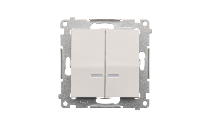 Łącznik świecznikowy z podświetleniem LED, do wersji IP44, 10AX, szybkozłącza, biały DW5BL.01/11 | DW5BL.01/11 Kontakt Simon